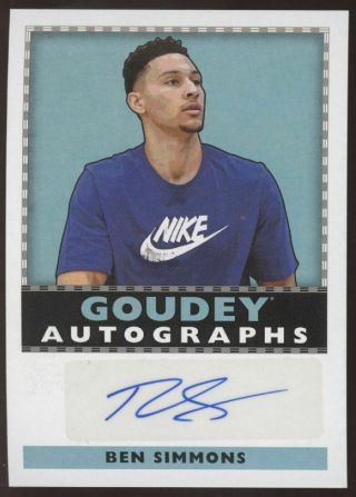 2018 Ud Goodwin Goudey Ben Simmons Diamond Dealer Auto Autograph