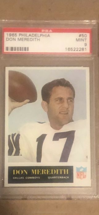 1965 Philadelphia Football Don Meredith 50 Dallas Cowboys Psa 9 Dandy Don