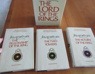 Boxed Set 3 vols Tolkien Lord of the Rings Trilogy,  hardbound w/dj,  2nd edition 3