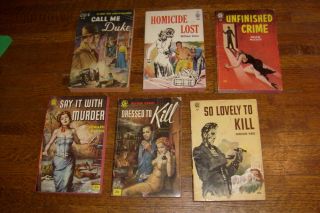 Vintage Graphic Mystery Paperbacks: 6 Different: Ozaki,  Vance,  Mccloy,  Ronns