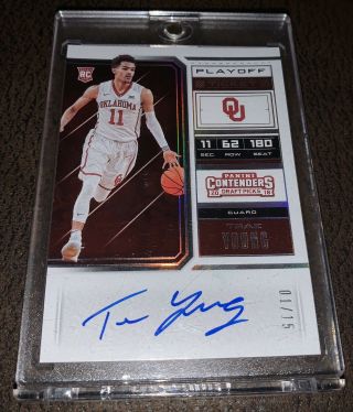 Trae Young Auto Rc /15 2018 - 19 Panini Contenders Playoff Ticket 56a First One
