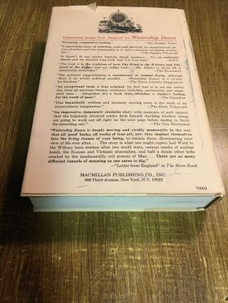 First Edition 1st Printing WATERSHIP DOWN Richard Adams HB DJ 1972 2