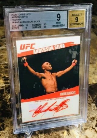 (bgs) 2009 Topps Ufc/round 2 Anderson Silva (13/25) (red Ink) Auto Card
