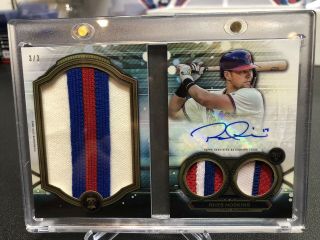 2019 Topps Triple Threads Rhys Hoskins Game Letter Patch Book 3/3 In Mag