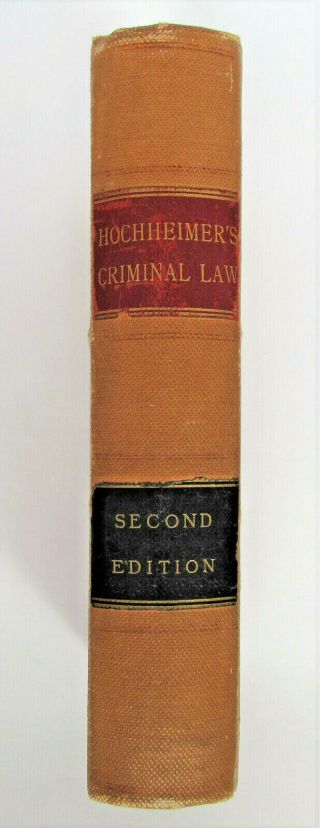 Vintage 1904 Marland Law Book | The Law Of Crime And Procedure By L.  Hochheimer