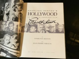 CHARLTON HESTON Actor Hand Signed In Ink Autographed “Hollywood” Book HCDJ 2
