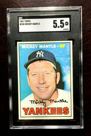 1967 Topps Mickey Mantle 150 Sgc 5.  5 Ex,  Yankees Looks Nicer