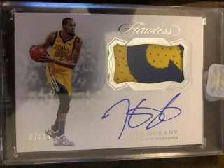18 - 19 Panini Flawless Signature Auto Patch 07/15 Warriors - Kevin Durant 2cl