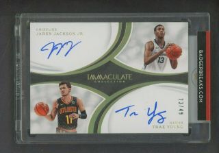 2018 - 19 Immaculate Trae Young Jaren Jackson Jr.  Rc Rookie Dual Auto /49