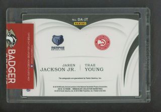 2018 - 19 Immaculate Trae Young Jaren Jackson Jr.  RC Rookie Dual AUTO /49 2