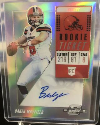 2018 Panini Contenders Optic 101 Sp Baker Mayfield Auto Rookie Browns