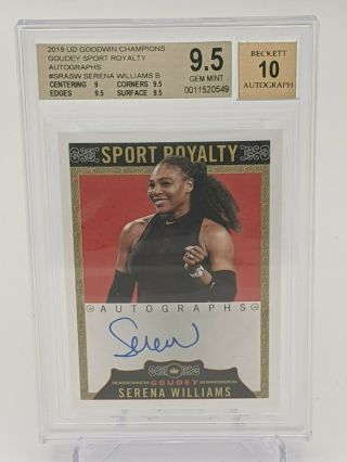 2018 Goodwin Champions Serena Williams Goudey Sport Royalty Autograph Bgs 9.  5 Sp