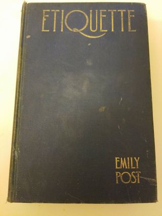 1934 Etiquette By Emily Post & Enlarged 14th Printing Jan.  1934 Vintage