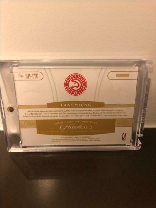 2018 - 19 Panini Flawless Uncirculated Rookie PATCHES PATCH Trae Young 07/10 2