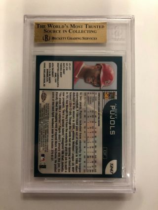 2001 Topps Chrome Traded Albert Pujols St Louis Cardinals T247 BGS 9.  5 2