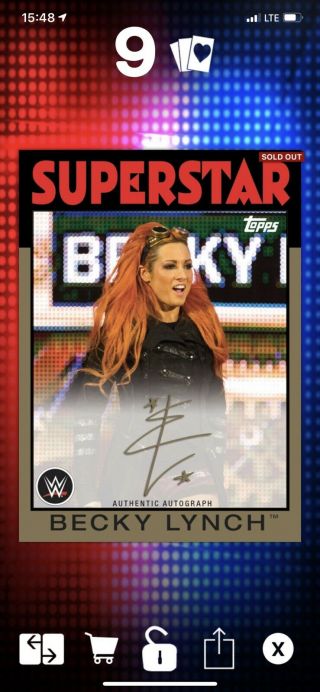 Topps Wwe Slam Digital Becky Lynch Gold Heritage Signature Extremely Rare 50cc