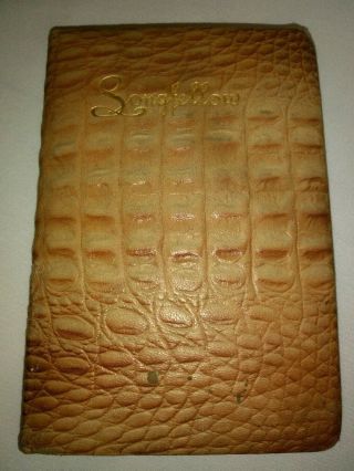 Antique Book Poems Of Henry W.  Longfellow Biographical Sketch Alligator Cover