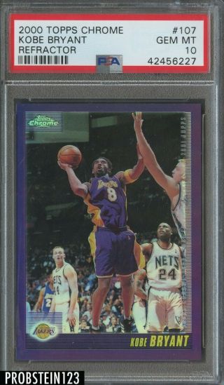 2000 - 01 Topps Chrome Refractor Kobe Bryant Los Angeles Lakers Psa 10 Gem