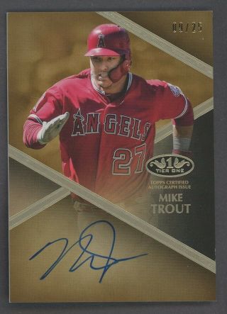 2019 Topps Tier One Mike Trout Angels Auto 9/25