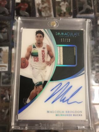 Malcolm Brogdon 2018 - 19 Immaculate Premium Patch Jersey Number Auto 13/13