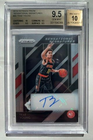 2018 - 19 Panini Prizm Trae Young Rc Auto Bgs 9.  5/10 Great Subs Rookie Ss - Tyg