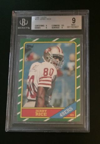 1986 Topps Jerry Rice Rookie 161 - San Francisco 49’ers Bgs 9