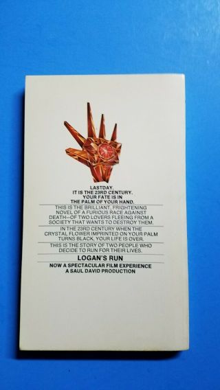 William F.  Nolan LOGAN ' S RUN First edition Film Tie - in Paperback Color Photos 2
