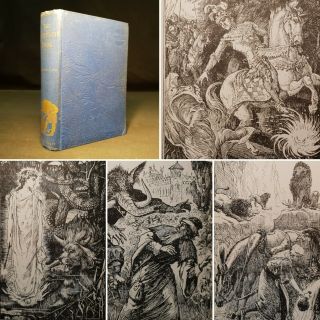 1917 Blue Fairy Book Andrew Lang Plates Tales Grimm Dwarf Giantkiller Voyage