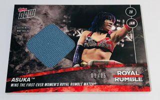 2018 Topps Now Wwe Royal Rumble Asuka Event Mat Relic 1/25 1st Ever Women 