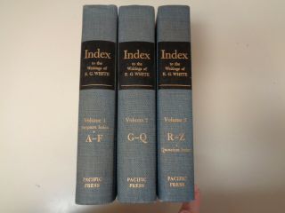 Index To The Writings Of Ellen G.  White 3 Volumes Sda 1962 Seventh Day Adventist