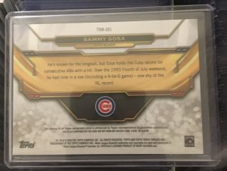 2019 Topps Triple Threads Sammy Sosa Game - Jersey Auto /18 Chicago Cubs  2