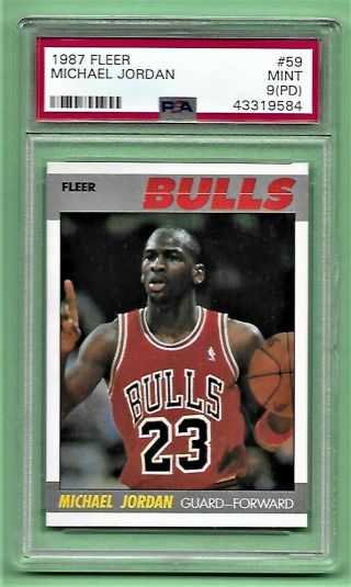1987 - 88 Fleer Basketball Michael Jordan 59 Psa 9 (pd) 2nd Year Bulls Hof