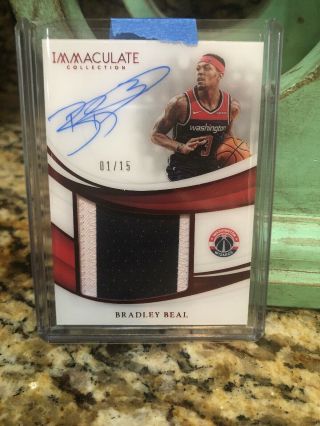 Bradley Beal 2018 - 19 Immaculate Premium Patch Auto 1/15 Wizards Game - Worn 1/1?