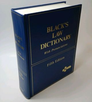 Blacks Law Dictionary With Pronunciations Fifth 5th Edition Blue Cover Book West