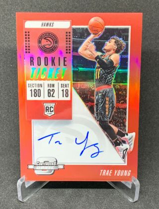 Trae Young Atlanta Hawks Rc 2018 - 19 Contenders Optic Red Rookie Card Auto /149