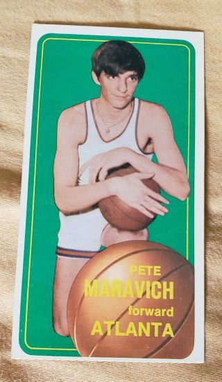 1970 Topps Basketball - 123 Pete Maravich Rookie Rc Atlanta Hawks Hof Ex/mt,