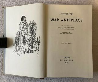 2 Vol Set: WAR AND PEACE,  Leo Tolstoy,  1971,  Folio Press,  Slipcase 2