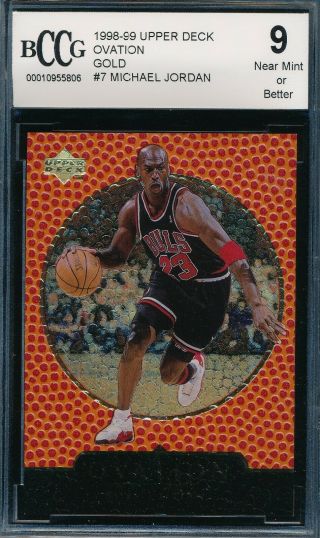 Michael Jordan 1998 - 99 Upper Deck Ovation Gold /1000 Bccg 9 Card 7 Bgs