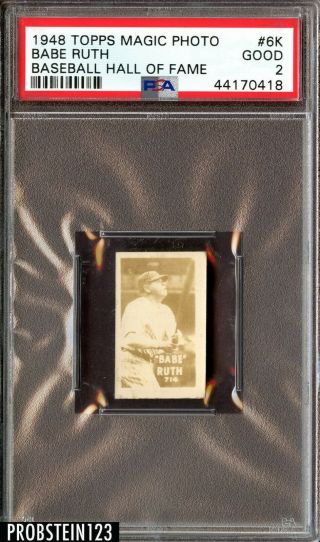 1948 Topps Magic Photo 6k Babe Ruth York Yankees Hof Psa 2 Good