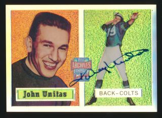 Johnny Unitas 2001 Topps Archives Reserves Auto Autograph Baltimore Colts Rare