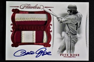 2018 Panini Flawless Greats Pete Rose Auto/jersey Patch 5/7 Phillies
