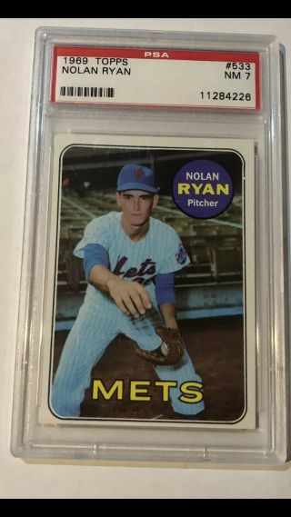 1969 Nolan Ryan Topps Mets 2nd Year Card 533 Psa 7 Nm