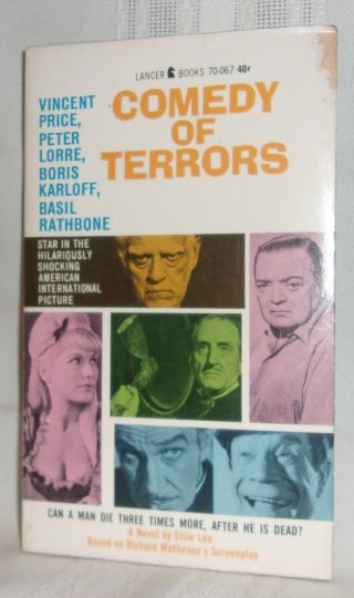 Elsie Lee Comedy Of Terrors 1964 First Ed Film Tie - In Horror Actors Karloff