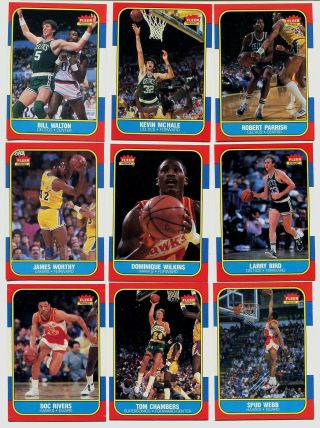 1986 - 87 Fleer Basketball Partial Set 97/132 Nm/mt Loaded W/stars Wilkins,  Worthy
