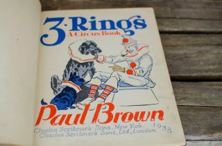 3 Rings a Circus book by Paul Brown 1938 yr 2