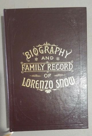 1999 Biography Of Lorenzo Snow: Church Employee Ed.  Utah Byu Lds Mormon Great