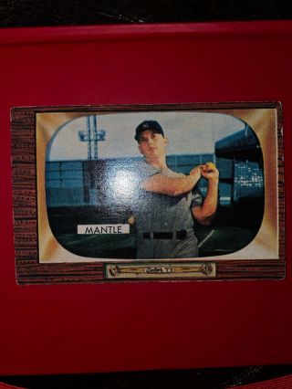 1955 Bowman Mickey Mantle York Yankees 202 Baseball Card