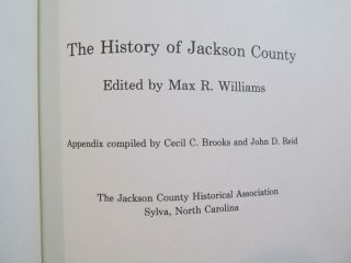 1987 Williams THE HISTORY OF JACKSON COUNTY NORTH CAROLINA Book Genealogy Sylva 3