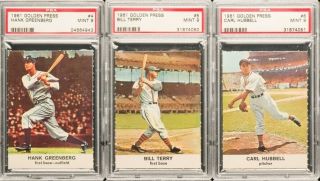1961 Golden Press Cards (10) All Psa 9 Mint: 4,  5,  6,  13,  15,  17,  18,  19,  20,  21