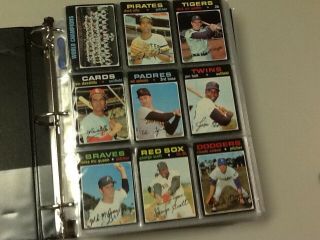660,  1971 Topps Baseball Cards In Binder,  Vg/ex,  Stars Aaron Bench High Numbers